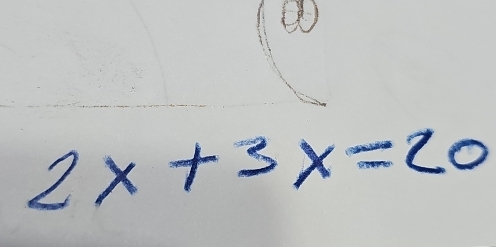 2x+3x=20