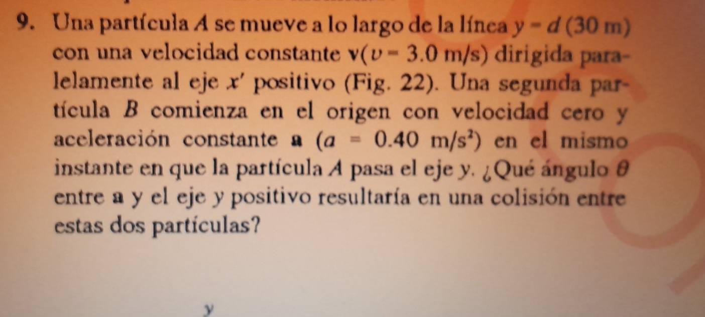 Resuelto:Una partícula A se mueve a lo largo de la línea y-d(30m) con ...