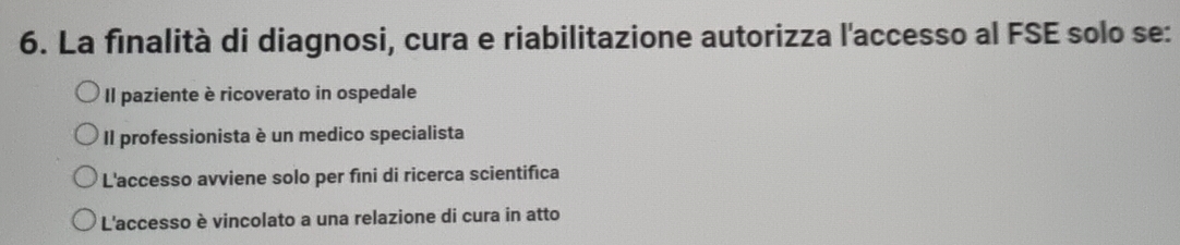 Risolto:La finalità di diagnosi, cura e riabilitazione autorizza l ...