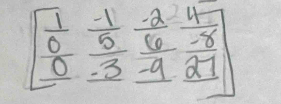  1/0  beginarrayr  (-1)/-3  6 4 
e = I