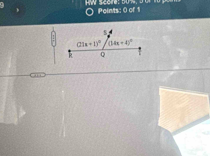 Aw Score: 50%, 5or 1o paa
Points: 0 of 1