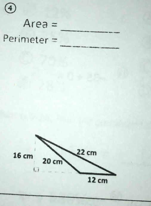 ④ 
_
Area=
_
erimeter=