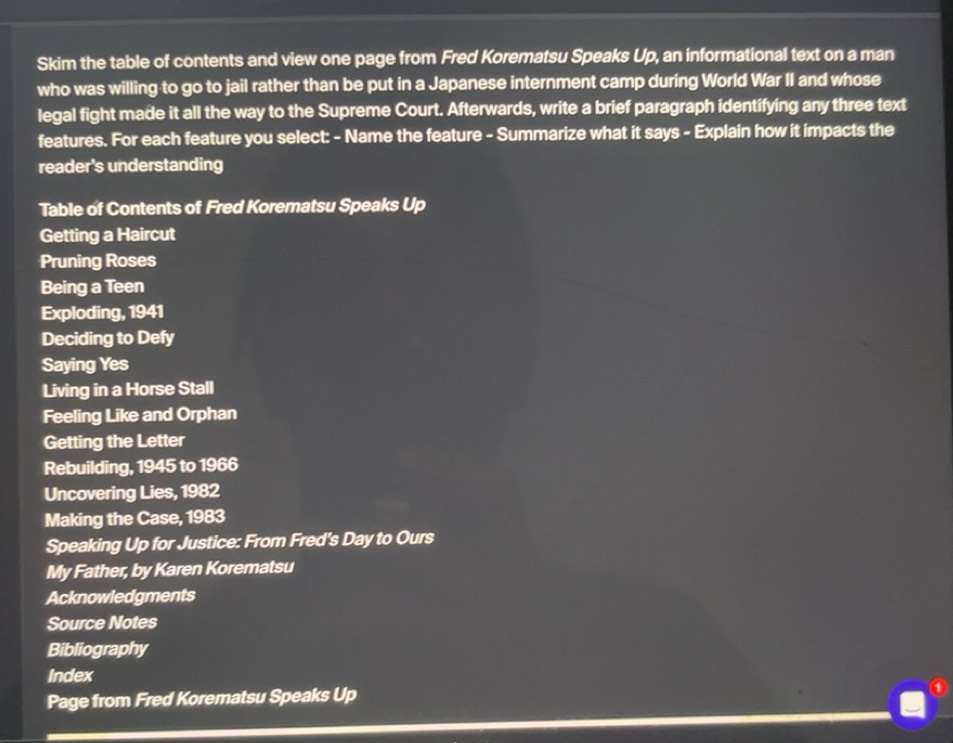 Solved: Skim the table of contents and view one page from Fred ...