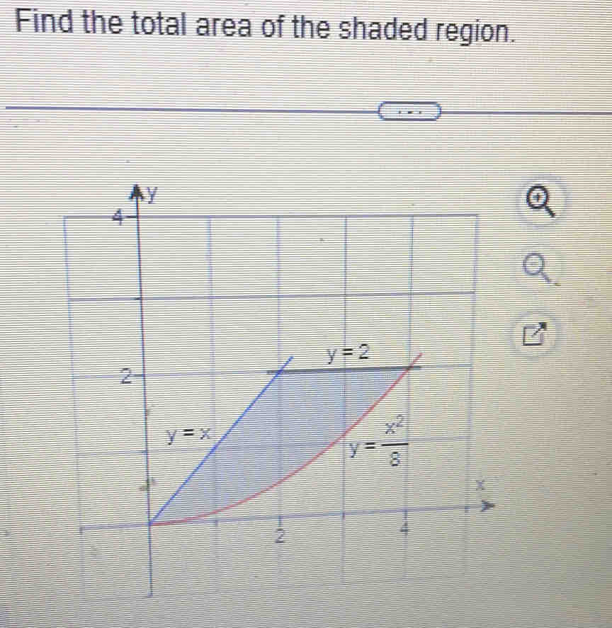 Find the total area of the shaded region.