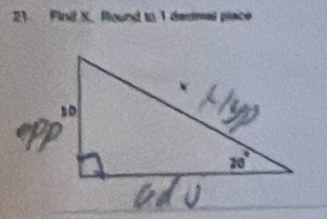 Find X. Round to 1 dedmal piace