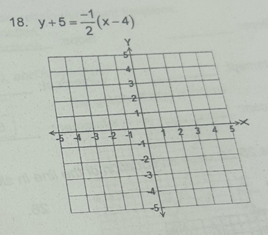 y+5= (-1)/2 (x-4)