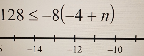 128≤ -8(-4+n)