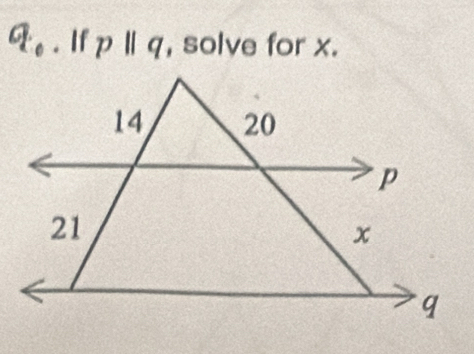 q_c. If pparallel q , solve for x.