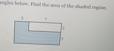 angles below. Find the area of the shaded region.