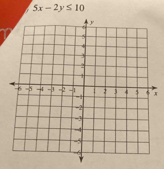 5x-2y≤ 10
x