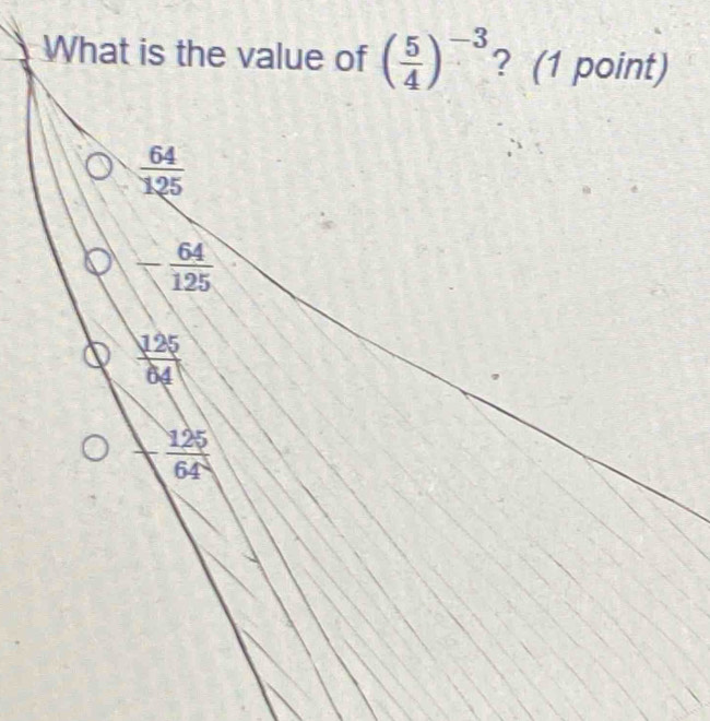 What is the value of ( 5/4 )^-3