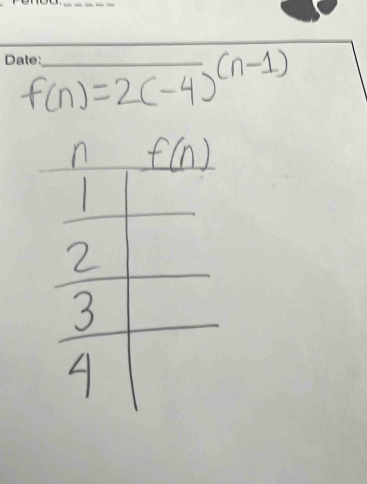 f(n)=2(-4)^(n-1)