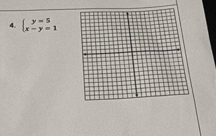 beginarrayl y=5 x-y=1endarray.