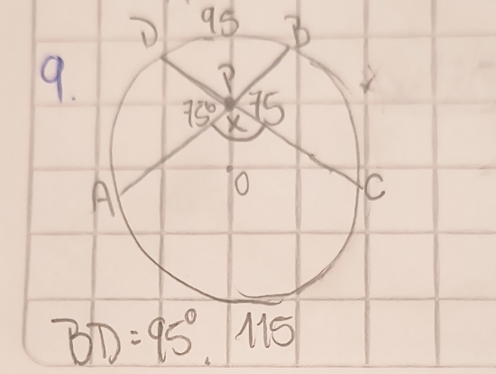 95 
9.
BD=95°