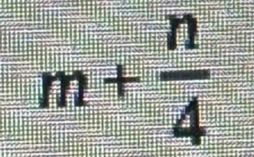 m+ n/4 
=
2x
x
=