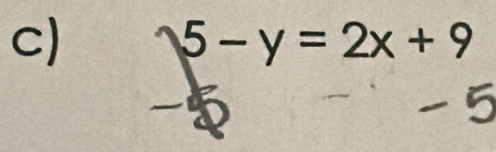 5-y=2x+9