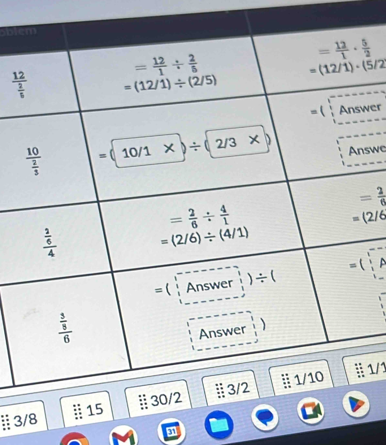 bic
frac 12 2/5 
wer
swe
= 2/6 
=(2/6
1/1
§ 3
31