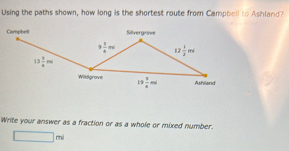 Solved: Using the paths shown, how long is the shortest route from ...