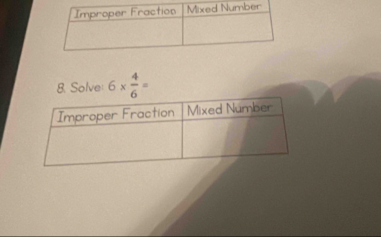 Solve: 6*  4/6 =