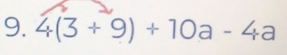 4(3+9)+10a-4a