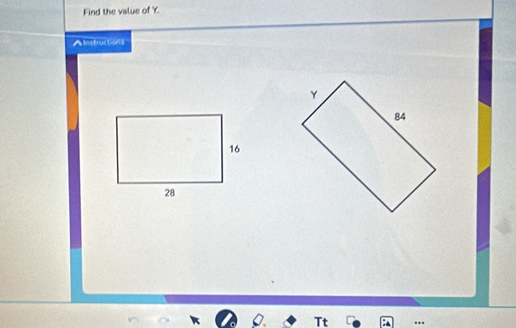 Find the value of Y. 
AInstructions