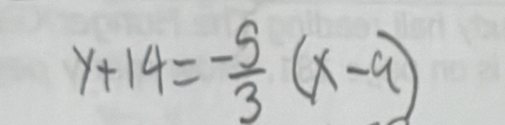 y+14= (-5)/3 (x-9)