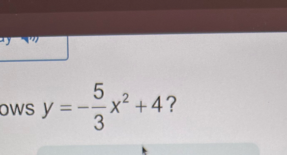 ows y=- 5/3 x^2+4 ?