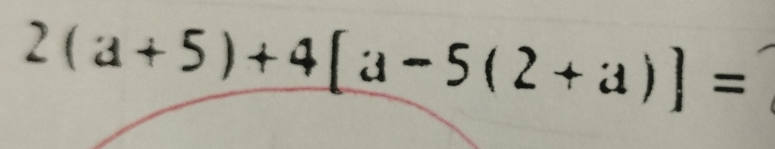 2(a+5)+4[a-5(2+a)]=