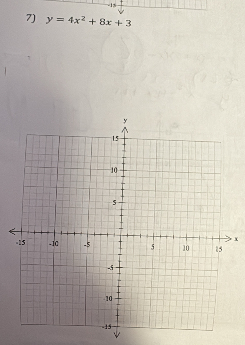 -15
7) y=4x^2+8x+3
x