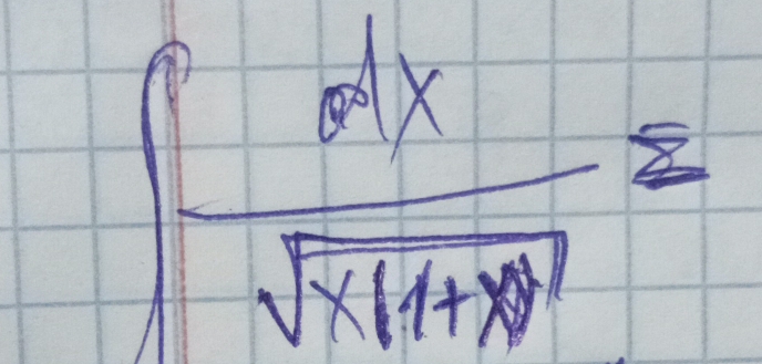 ∈t frac xdxdfrac dxsqrt(x(1+x)^3)=