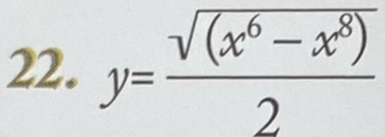 y= (sqrt((x^6-x^8)))/2 