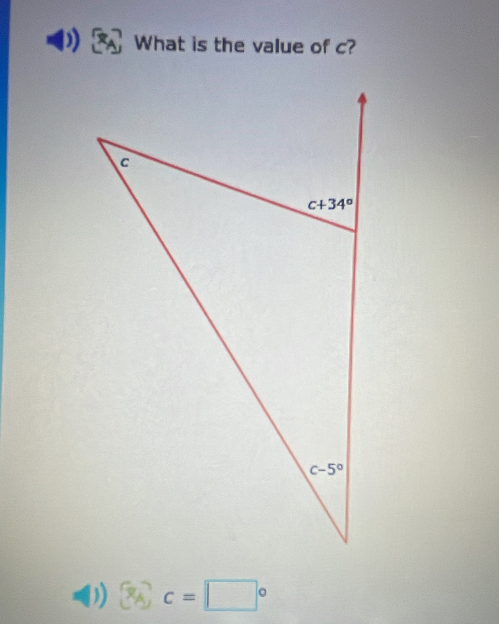 What is the value of c?
() □°C=□°