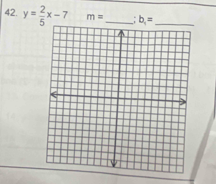 y= 2/5 x-7 m= _ b= _