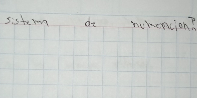 sistema de numeracion?