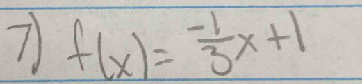 7 f(x)= (-1)/3 x+1