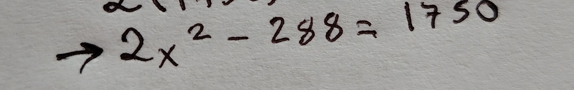 2x^2-288=1750