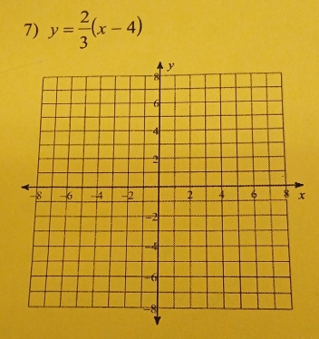 y= 2/3 (x-4)