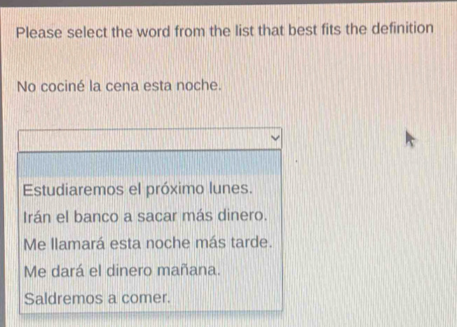 Solved: Please select the word from the list that best fits the ...