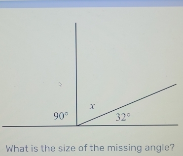 What is the size of the missing angle?