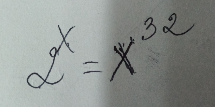 2^x=x^(32)