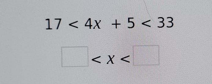 17<4x+5<33</tex>
□