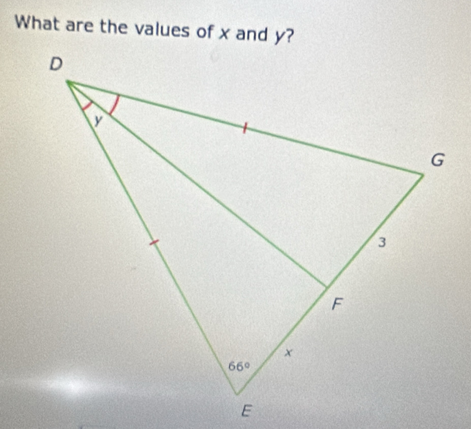 What are the values of x and y?