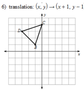 translation: (x,y)to (x+1,y-1