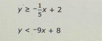 y≥ - 1/5 x+2
y