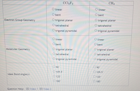 CCl_2F_2
CH_4
Question Help: Video 2