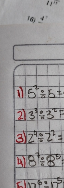 11^(15)
16) 4^7