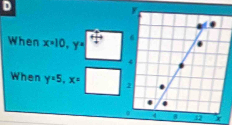 When x=10, y=
When y=5, x=□