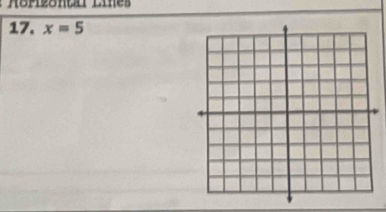 Rorizontal Lies 
17. x=5