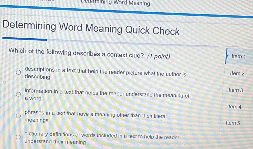 Determining Word Meaning 
D 
rstand their meaning