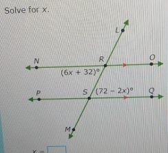 Solve for x.
x-□